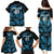 Custom Fiji Rugby Family Matching Puletasi Dress and Hawaiian Shirt Flying Fijians Blue Palm Tree Version LT01 - Polynesian Pride