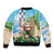 Hawaii Christmas Santa Claus Bomber Jacket Mele Kalikimaka Tropical Beach