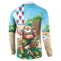 Hawaii Christmas Santa Claus Button Sweatshirt Mele Kalikimaka Tropical Beach LT01 - Polynesian Pride