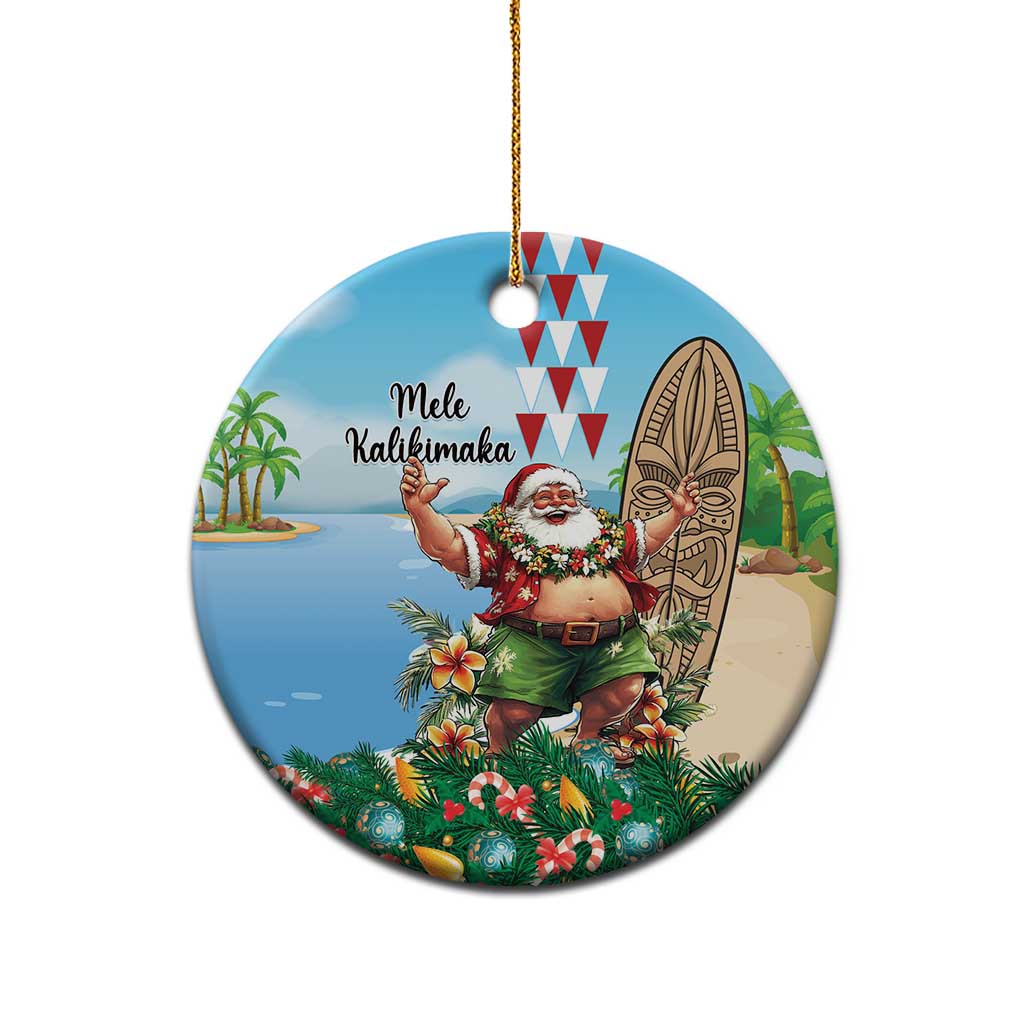 Hawaii Christmas Santa Claus Ceramic Ornament Mele Kalikimaka Tropical Beach LT01 - Polynesian Pride