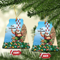 Hawaii Christmas Santa Claus Ceramic Ornament Mele Kalikimaka Tropical Beach LT01 Bell Flake Art - Polynesian Pride