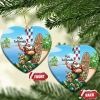 Hawaii Christmas Santa Claus Ceramic Ornament Mele Kalikimaka Tropical Beach LT01 Heart Art - Polynesian Pride