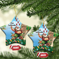 Hawaii Christmas Santa Claus Ceramic Ornament Mele Kalikimaka Tropical Beach LT01 Star Art - Polynesian Pride