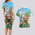 Hawaii Christmas Santa Claus Couples Matching Long Sleeve Bodycon Dress and Hawaiian Shirt Mele Kalikimaka Tropical Beach