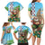 Hawaii Christmas Santa Claus Family Matching Long Sleeve Bodycon Dress and Hawaiian Shirt Mele Kalikimaka Tropical Beach