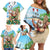 Hawaii Christmas Santa Claus Family Matching Off Shoulder Short Dress and Hawaiian Shirt Mele Kalikimaka Tropical Beach