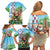 Hawaii Christmas Santa Claus Family Matching Off Shoulder Short Dress and Hawaiian Shirt Mele Kalikimaka Tropical Beach