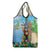 Hawaii Christmas Santa Claus Grocery Bag Mele Kalikimaka Tropical Beach