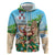 Hawaii Christmas Santa Claus Hoodie Mele Kalikimaka Tropical Beach