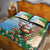 Hawaii Christmas Santa Claus Quilt Bed Set Mele Kalikimaka Tropical Beach