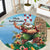 Hawaii Christmas Santa Claus Round Carpet Mele Kalikimaka Tropical Beach