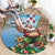 Hawaii Christmas Santa Claus Round Carpet Mele Kalikimaka Tropical Beach