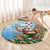 Hawaii Christmas Santa Claus Round Carpet Mele Kalikimaka Tropical Beach