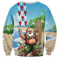 Hawaii Christmas Santa Claus Sweatshirt Mele Kalikimaka Tropical Beach LT01 - Polynesian Pride