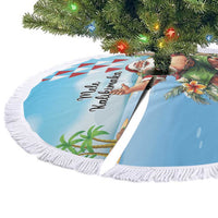 Hawaii Christmas Santa Claus Tree Skirt Mele Kalikimaka Tropical Beach LT01 - Polynesian Pride