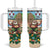 Hawaii Christmas Santa Claus Tumbler With Handle Mele Kalikimaka Tropical Beach