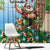 Hawaii Christmas Santa Claus Window Curtain Mele Kalikimaka Tropical Beach