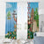 Hawaii Christmas Santa Claus Window Curtain Mele Kalikimaka Tropical Beach