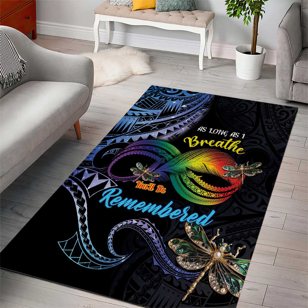 Polynesian Memorial Area Rug As Long As I Breathe You'll Be Remembered LT01 - Polynesian Pride