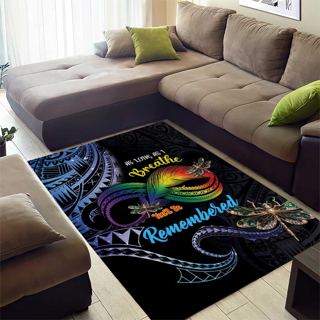 Polynesian Memorial Area Rug As Long As I Breathe You'll Be Remembered LT01 - Polynesian Pride