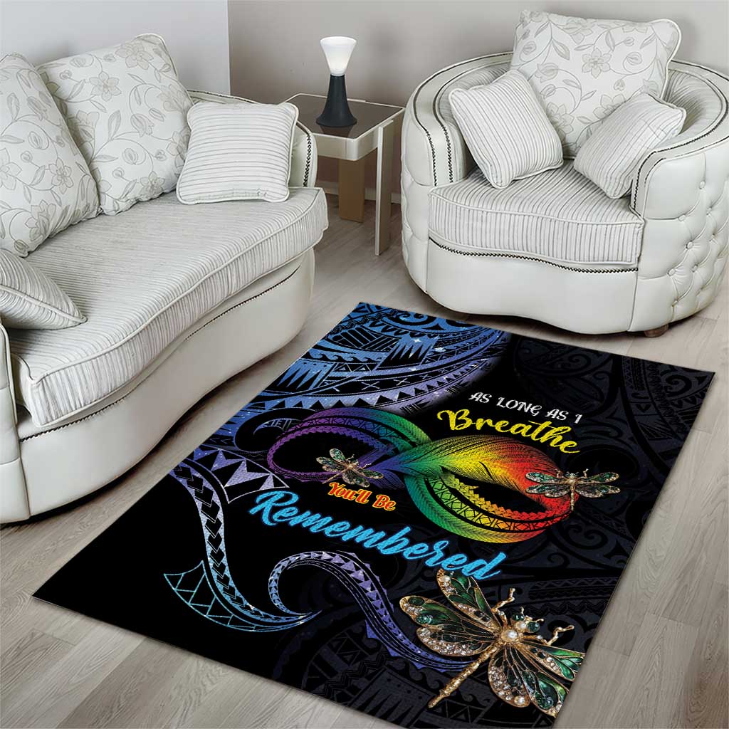 Polynesian Memorial Area Rug As Long As I Breathe You'll Be Remembered LT01 - Polynesian Pride