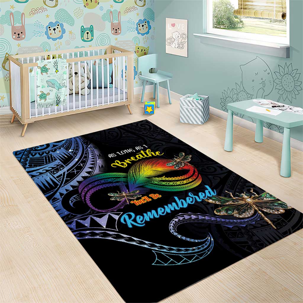 Polynesian Memorial Area Rug As Long As I Breathe You'll Be Remembered LT01 - Polynesian Pride