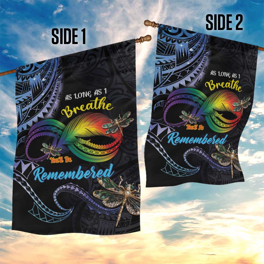 Polynesian Memorial Garden Flag As Long As I Breathe You'll Be Remembered LT01 - Polynesian Pride