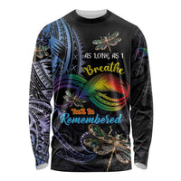 Personalised Polynesian Memorial Long Sleeve Shirt As Long As I Breathe You'll Be Remembered LT01 Unisex Colorful - Polynesian Pride
