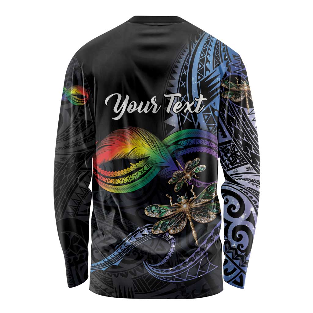 Personalised Polynesian Memorial Long Sleeve Shirt As Long As I Breathe You'll Be Remembered LT01 - Polynesian Pride