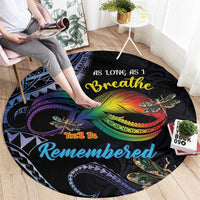Polynesian Memorial Round Carpet As Long As I Breathe You'll Be Remembered LT01 - Polynesian Pride