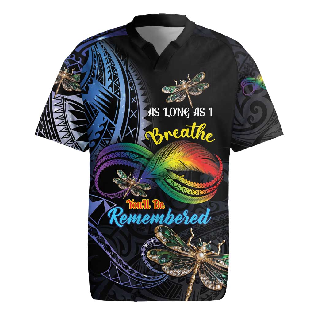 Personalised Polynesian Memorial Rugby Jersey As Long As I Breathe You'll Be Remembered LT01 Colorful - Polynesian Pride