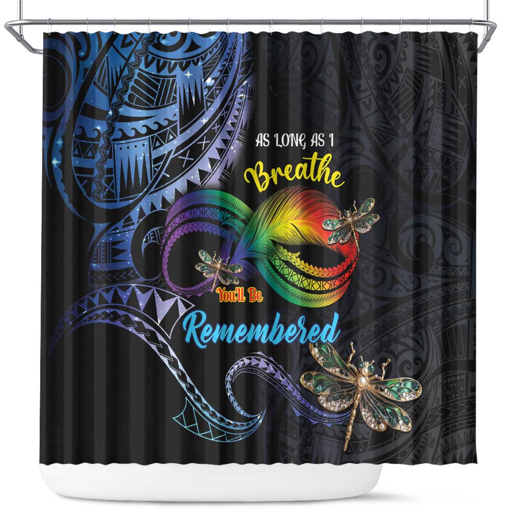 Polynesian Memorial Shower Curtain As Long As I Breathe You'll Be Remembered LT01 Colorful - Polynesian Pride