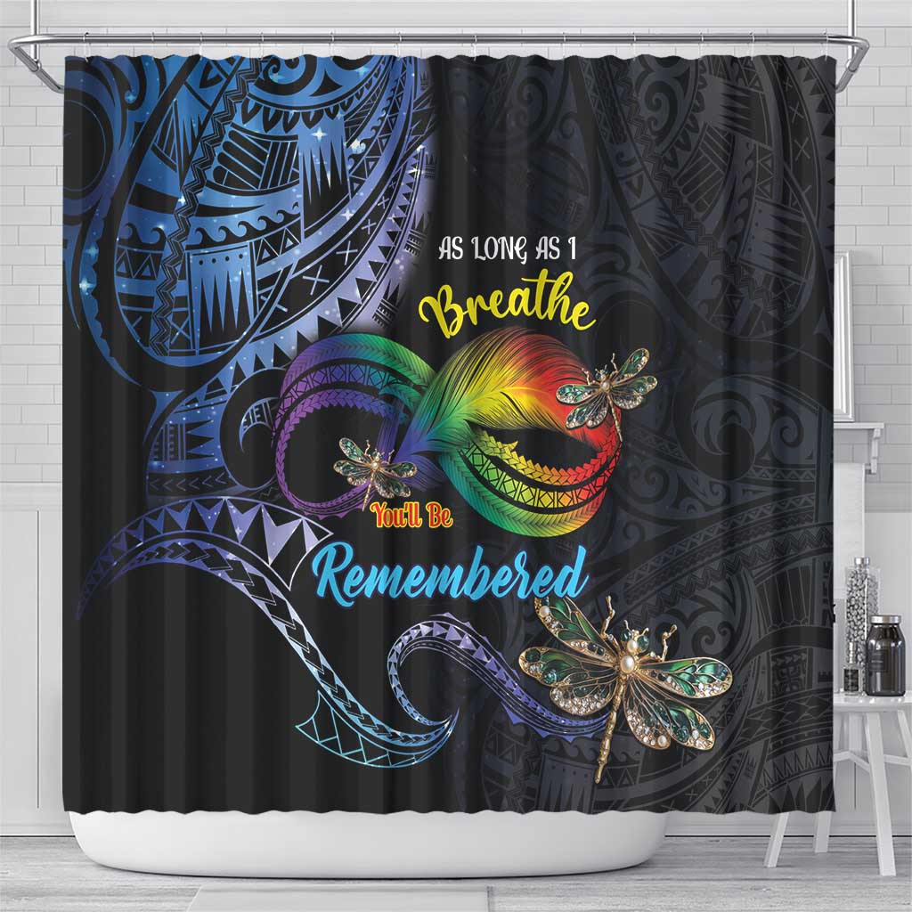 Polynesian Memorial Shower Curtain As Long As I Breathe You'll Be Remembered LT01 - Polynesian Pride
