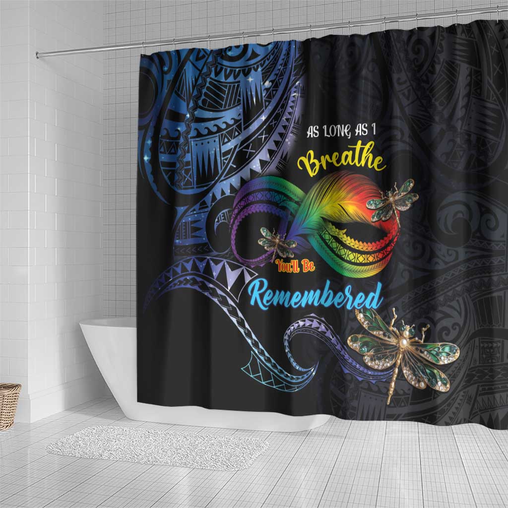 Polynesian Memorial Shower Curtain As Long As I Breathe You'll Be Remembered LT01 - Polynesian Pride