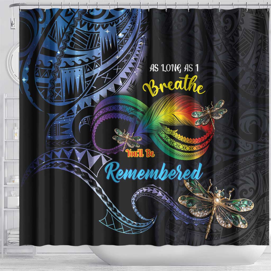 Polynesian Memorial Shower Curtain As Long As I Breathe You'll Be Remembered LT01 - Polynesian Pride