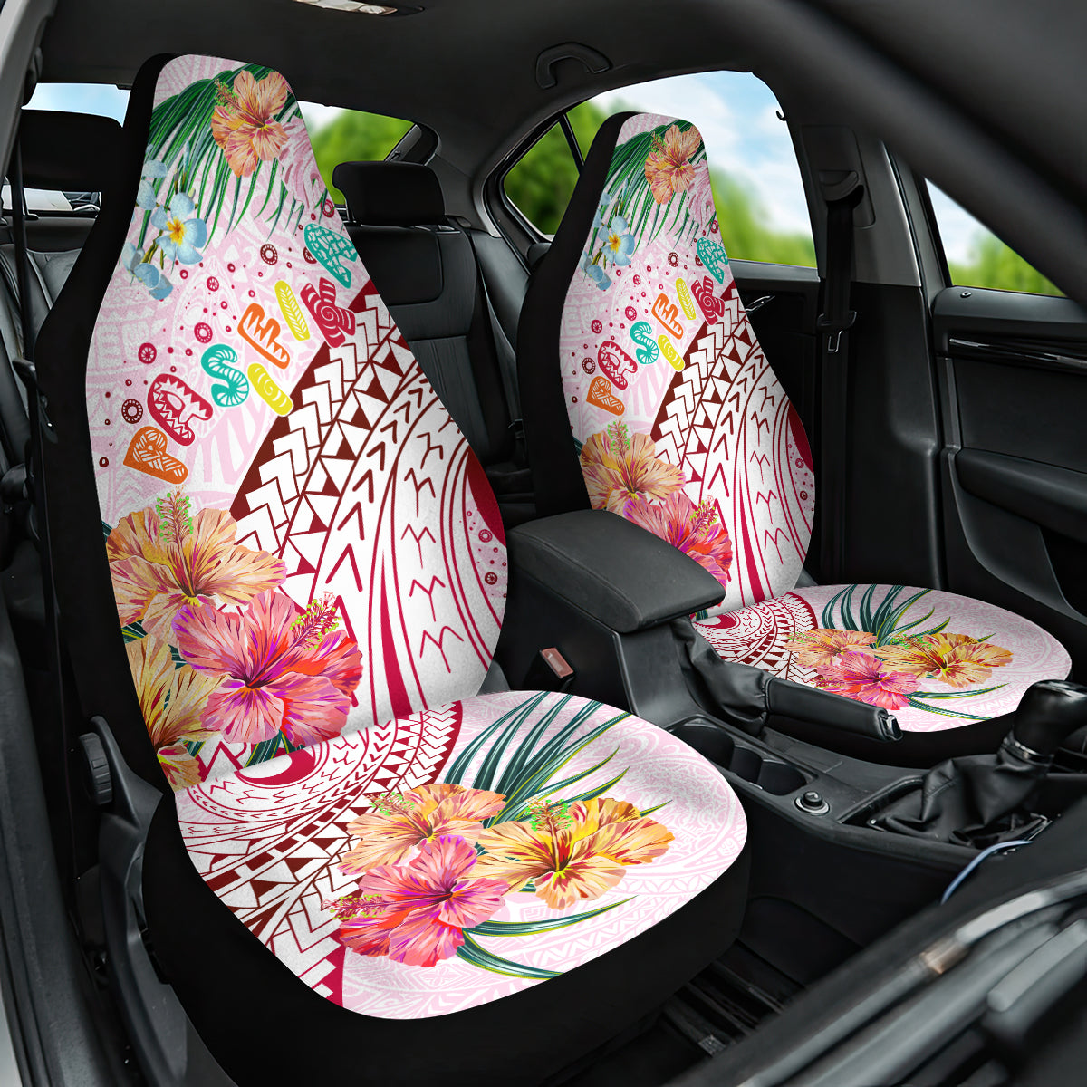 Pasifika Festival Car Seat Cover Tribal Pattern Tropical Style LT01 One Size Pink - Polynesian Pride