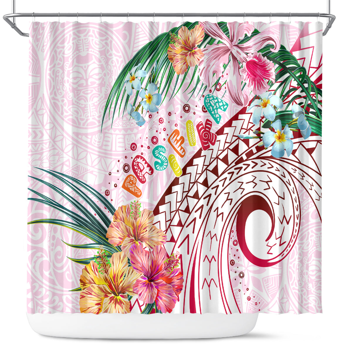 Pasifika Festival Shower Curtain Tribal Pattern Tropical Style