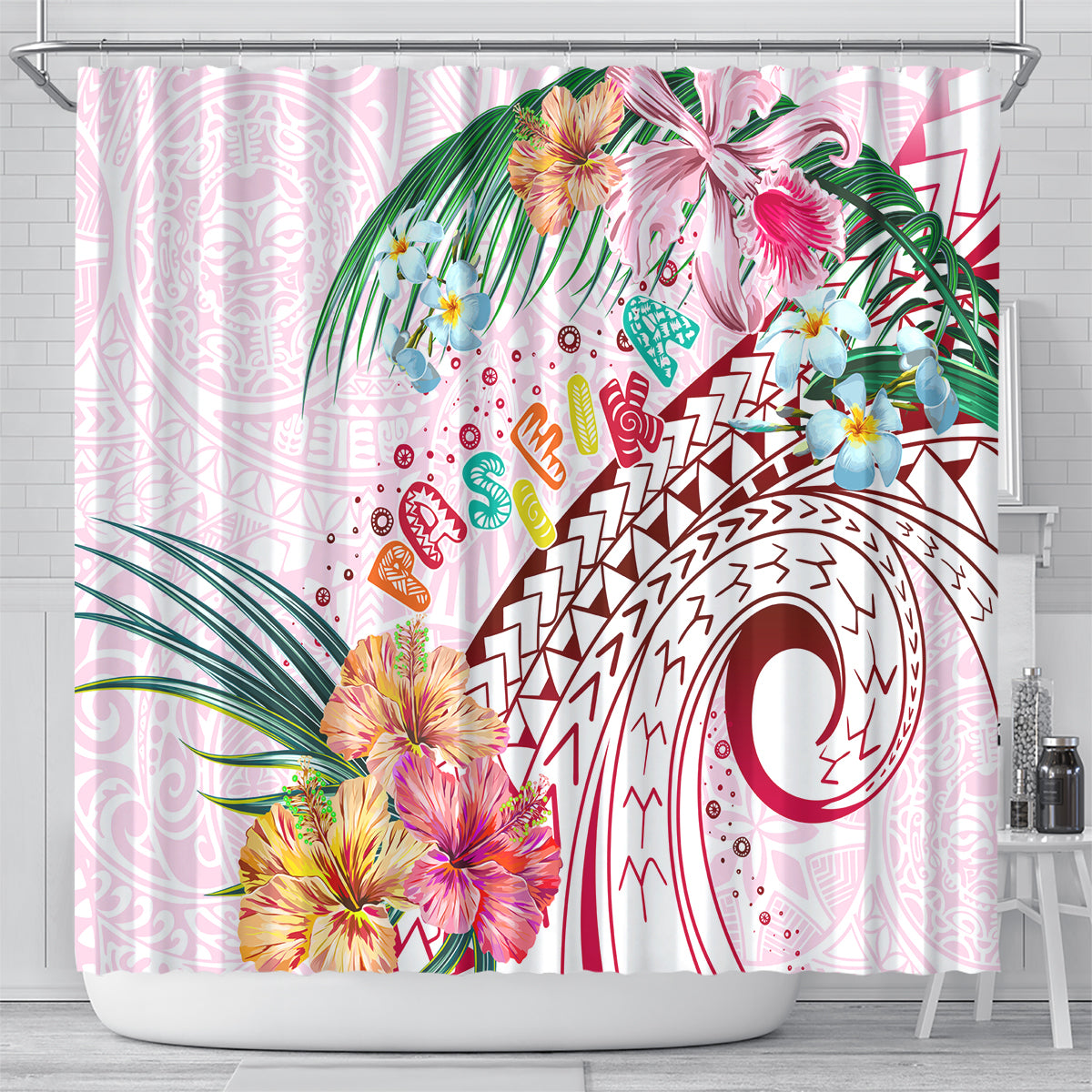 Pasifika Festival Shower Curtain Tribal Pattern Tropical Style LT01 - Polynesian Pride
