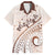 Pasifika Festival Family Matching Off Shoulder Short Dress and Hawaiian Shirt Vintage Tribal Pattern LT01 Dad's Shirt - Short Sleeve Brown - Polynesian Pride