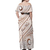 Pasifika Festival Off Shoulder Maxi Dress Vintage Tribal Pattern LT01 - Polynesian Pride