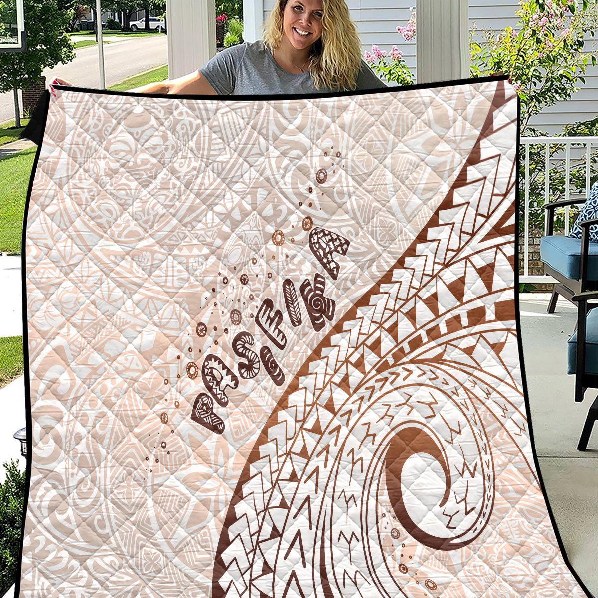 Pasifika Festival Quilt Vintage Tribal Pattern LT01 Brown - Polynesian Pride