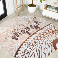 Pasifika Festival Round Carpet Vintage Tribal Pattern LT01 Brown - Polynesian Pride