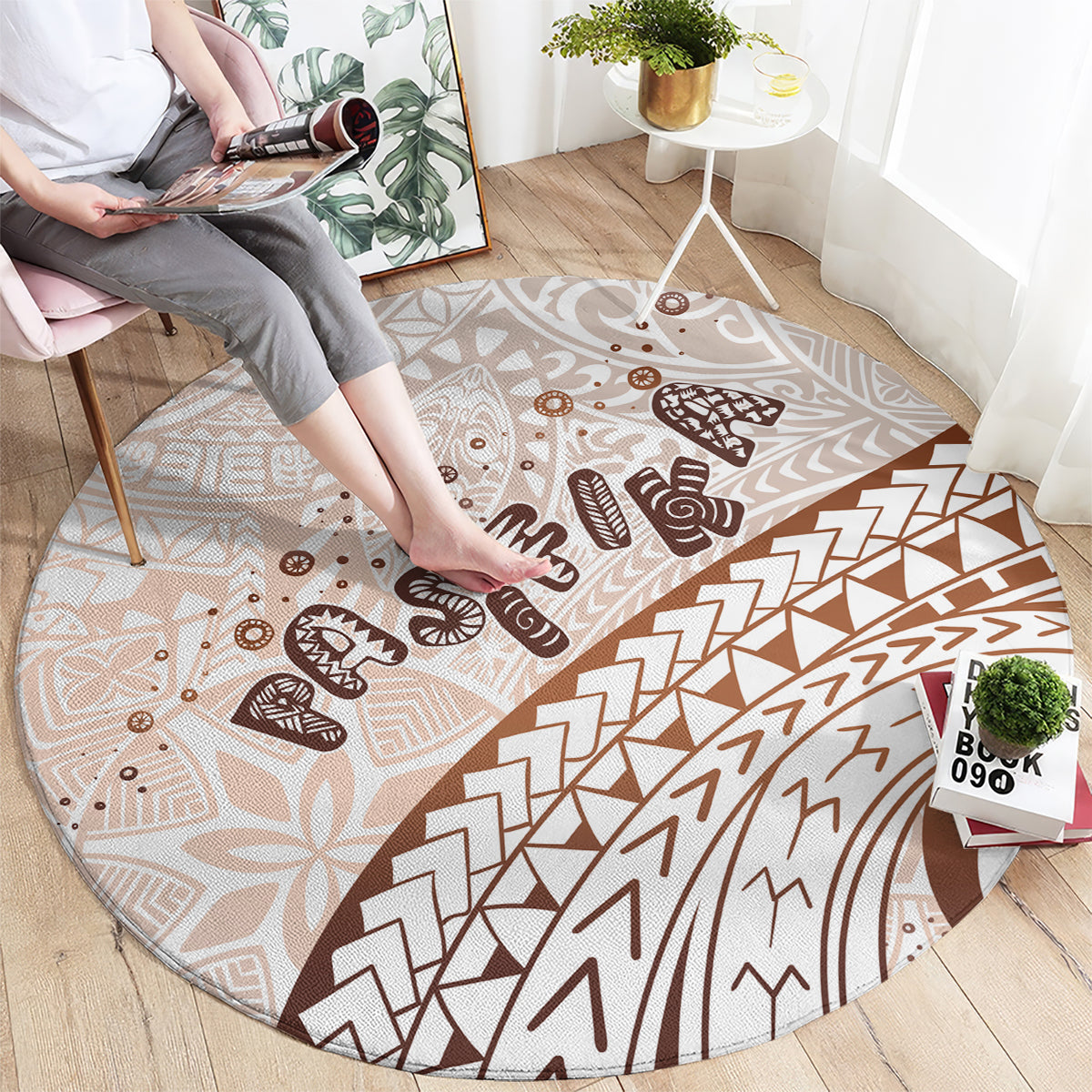 Pasifika Festival Round Carpet Vintage Tribal Pattern LT01 - Polynesian Pride