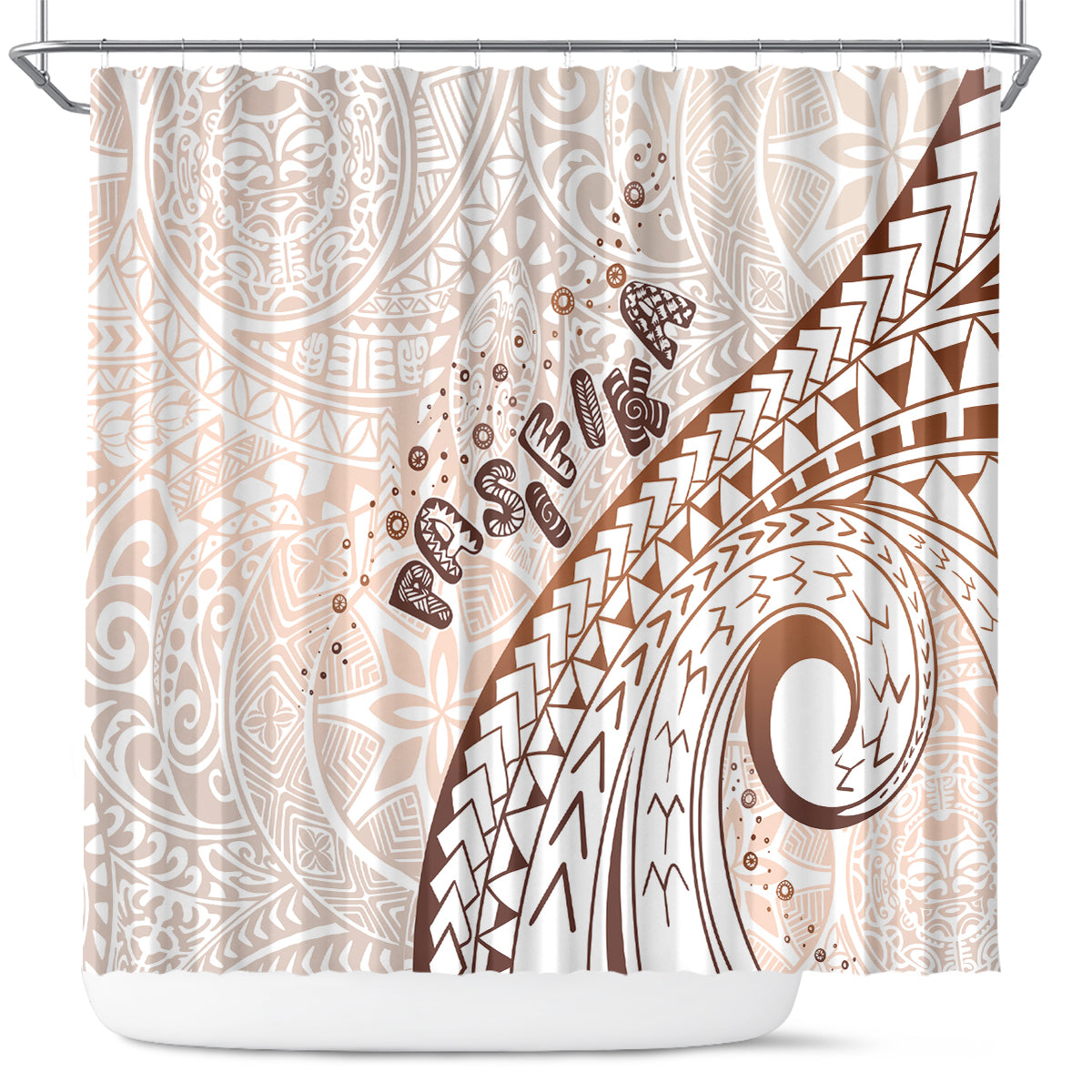 Pasifika Festival Shower Curtain Vintage Tribal Pattern