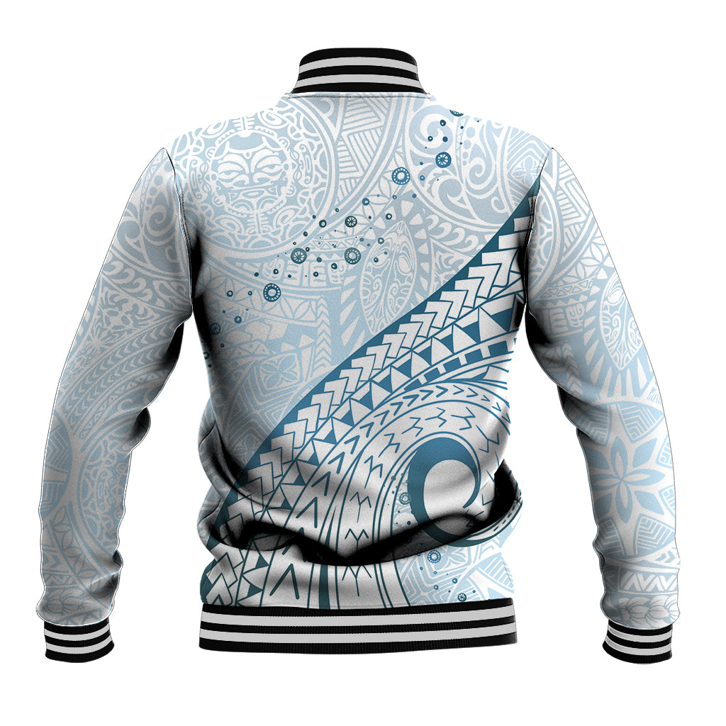 Pasifika Festival Baseball Jacket Tribal Pattern Blue Version LT01 - Polynesian Pride