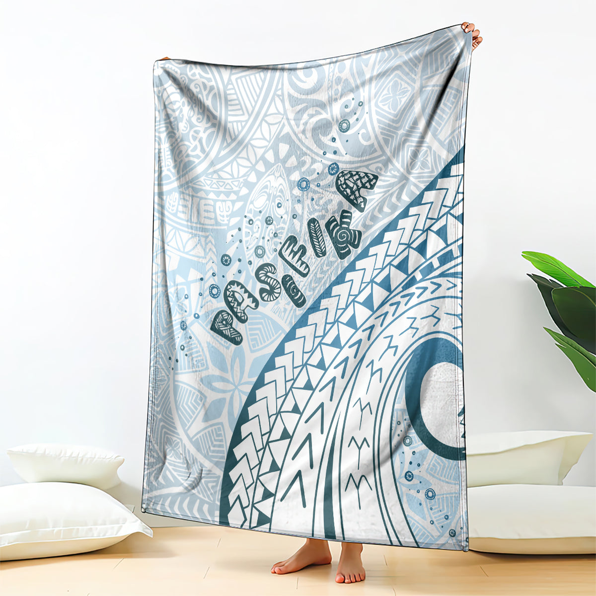 Pasifika Festival Blanket Tribal Pattern Blue Version LT01 - Polynesian Pride