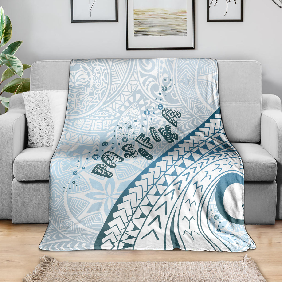 Pasifika Festival Blanket Tribal Pattern Blue Version LT01 - Polynesian Pride