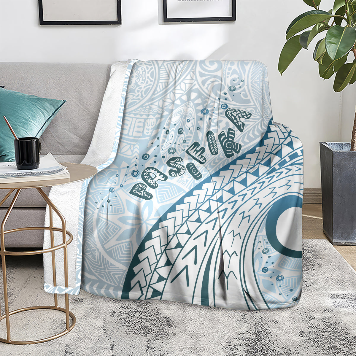 Pasifika Festival Blanket Tribal Pattern Blue Version LT01 - Polynesian Pride