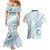 Pasifika Festival Couples Matching Mermaid Dress and Hawaiian Shirt Tribal Pattern Blue Version LT01 - Polynesian Pride