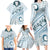 Pasifika Festival Family Matching Long Sleeve Bodycon Dress and Hawaiian Shirt Tribal Pattern Blue Version LT01 - Polynesian Pride